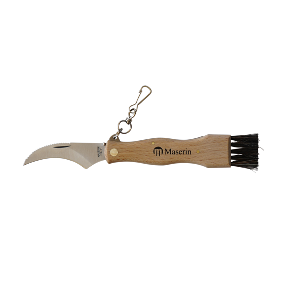 Mushroom Knife Tweezers Clip Beech Wood Handle