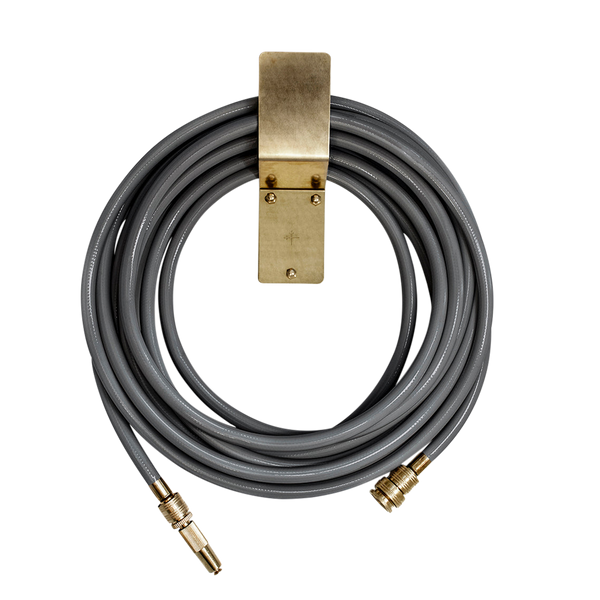 20m Hose with Brass Nozzle & Wall-mounted Hook - Slate